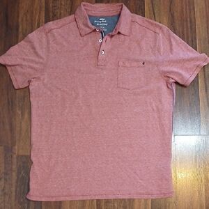 Tommy Bahama Heathered Rose Red Polo with Chest Pocket